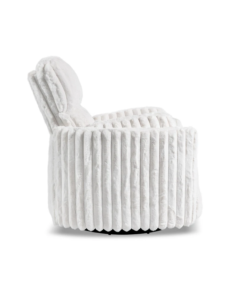 Furniture of America 41" Jorvien Modern Chenille Power Swivel Glider Recliner with Pillows