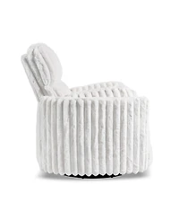 Furniture of America 41" Jorvien Modern Chenille Power Swivel Glider Recliner with Pillows