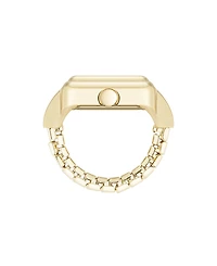 Nine West Women's Quartz Polished Square Gold-Tone Metal Alloy Ring Watch, 21mm