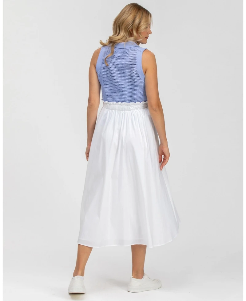 Pietro Brunelli Maternity Poplin Hidden Pocket Midi Olivia Skirt
