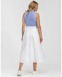 Pietro Brunelli Maternity Poplin Hidden Pocket Midi Olivia Skirt
