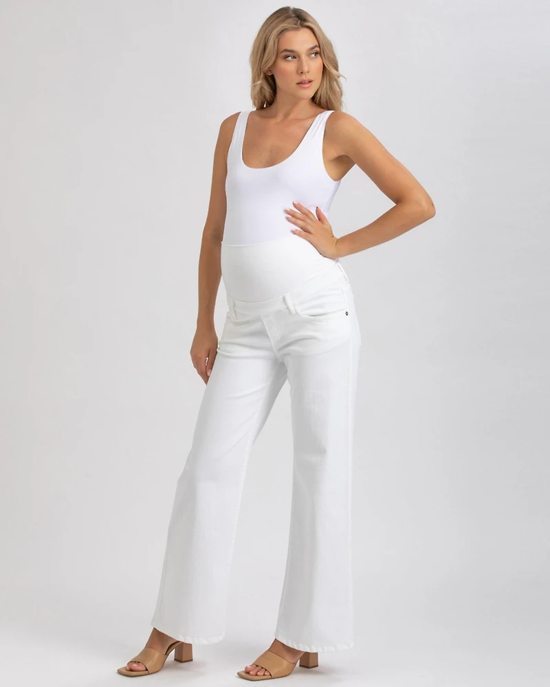 Pietro Brunelli Maternity Maternity Stonewashed High-Waist Wide-Leg Jeans
