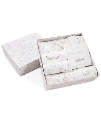 Little Me Baby Girls Cotton Vintage Rose Gift Box, 6 Piece Set