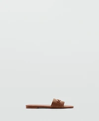 Mango Women's Buckle Leather Sandals