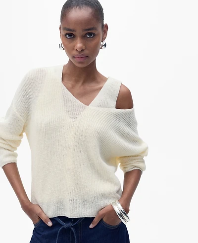 Mango Women's V-Neck Knit Sweater