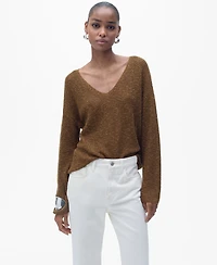 Mango Women's V-Neck Knit Sweater
