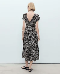 Mango Women's Frayed Ends Leopard Print Dress