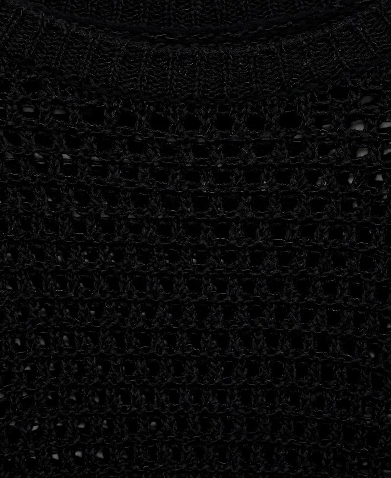 Mango Women's Short-Sleeved Openwork Knitted Sweater