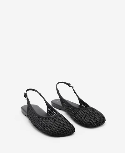 Mango Women's Braided Leather Effect Shoes