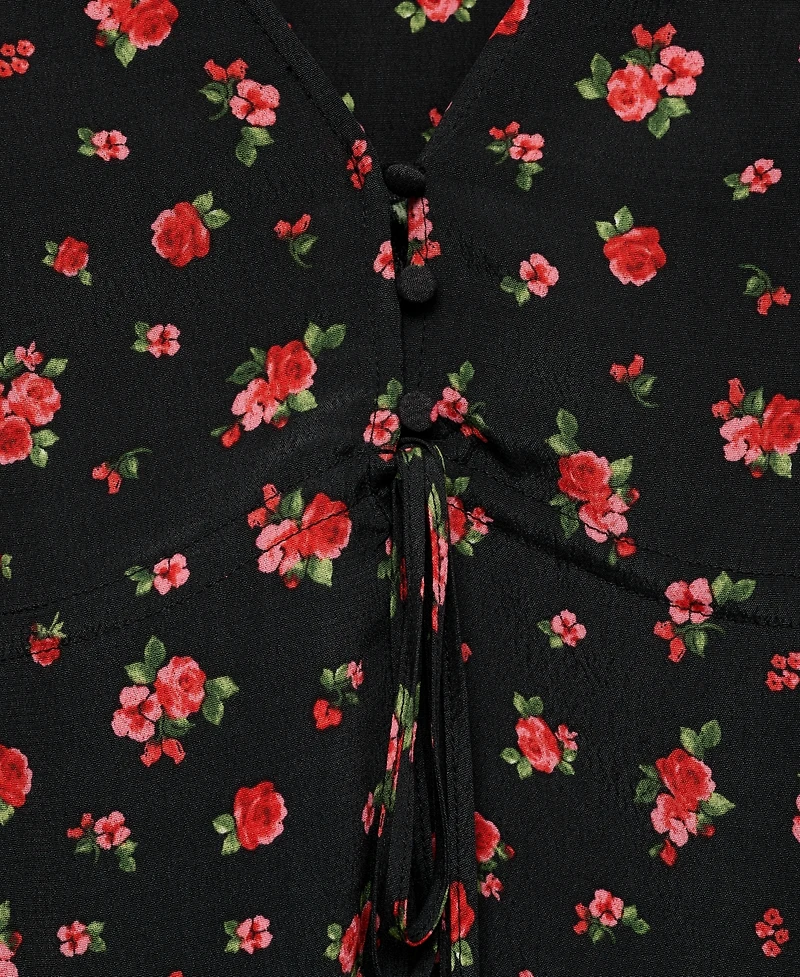 Mango Women's Ruffled Floral Blouse