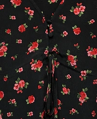 Mango Women's Ruffled Floral Blouse