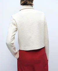 Mango Women's Lapel Cotton Blend Jacket