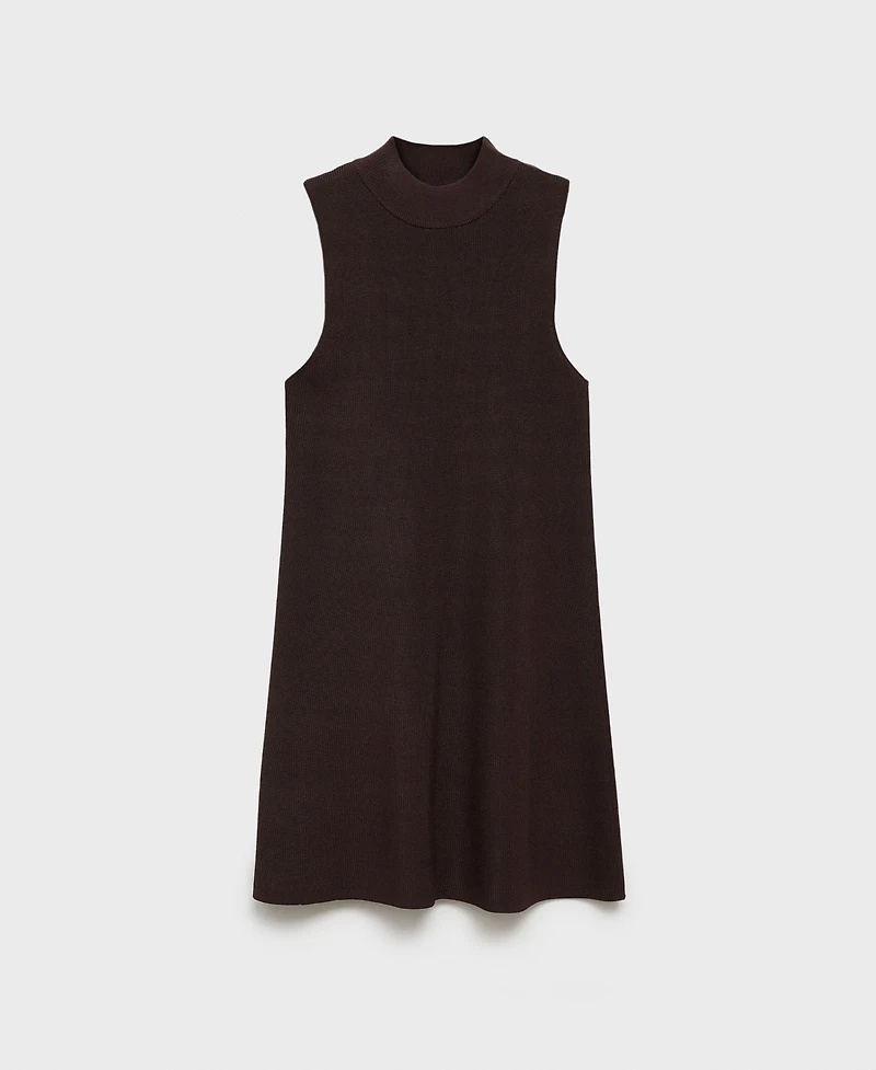 Mango Women's Perkins-Neck Knitted Dress