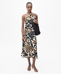 Mango Women's Abstract Leaf Print Dress