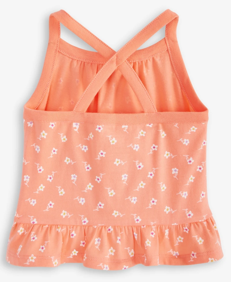 First Impressions Baby Girls Simple Floral-Print Peplum Tank Top, Exclusively at Macy's