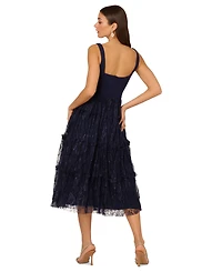 Adrianna Women's Crepe and Lace Midi Dress