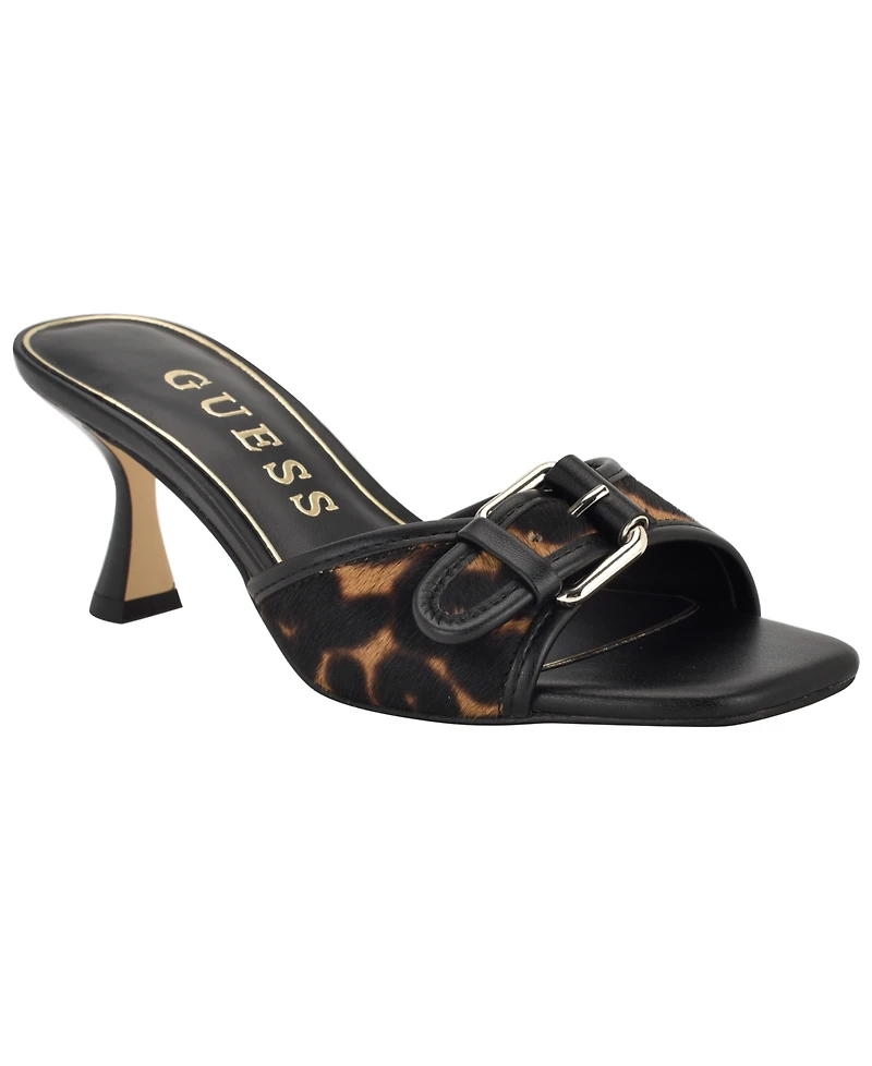 Guess Women's Dista Buckle Kitten Heel Sandals