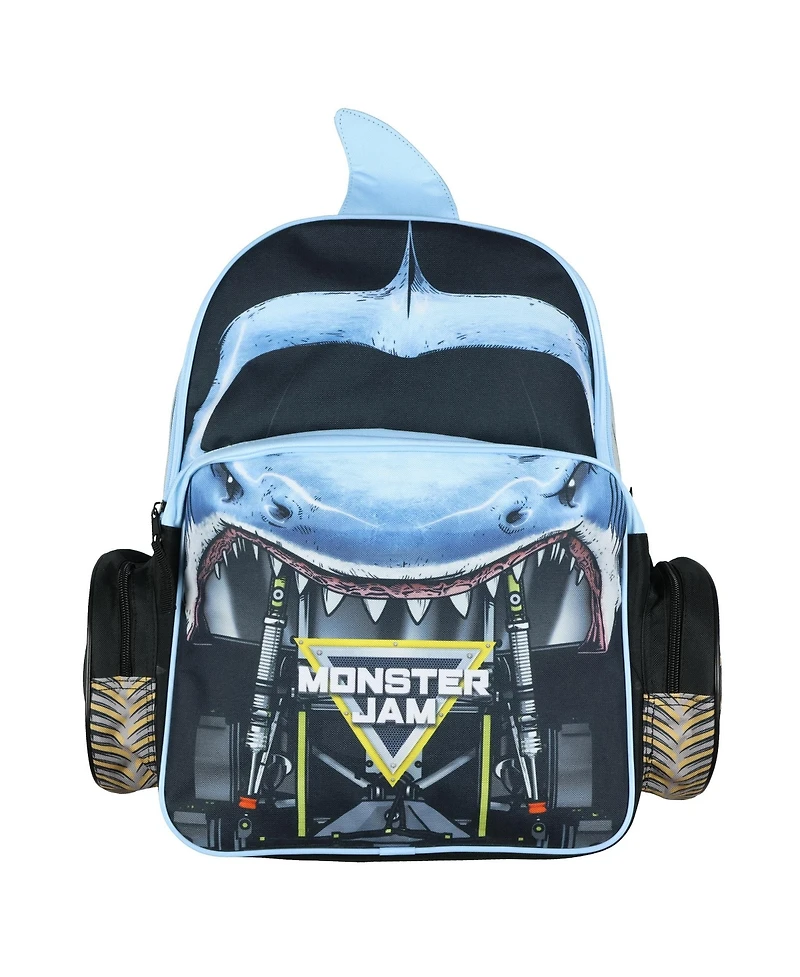 Monster Jam Backpack Megalodon Predator Truck Grill 3D Character School Book Bag