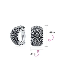 Bling Jewelry Set of 2 Sunflower Wide Half Hoop Clip-On Earrings for Non-Pierced Gold Plated