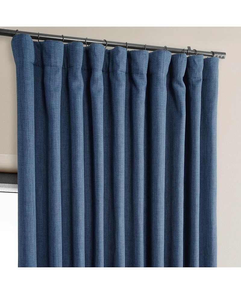 Half Price Drapes Extra Wide Textured Faux Linen Room Darkening Curtain