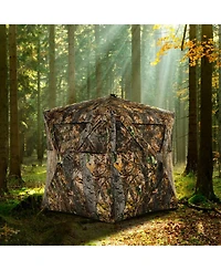 3 Person Portable Pop-Up Ground Hunting Blind with Tie-downs