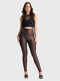 Freddy Women's Metallic High-Rise Sculpting Skinny Pants