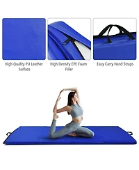 Gymnastics Pu Mat Thick Folding Panel Gym Fitness Exercise-Navy