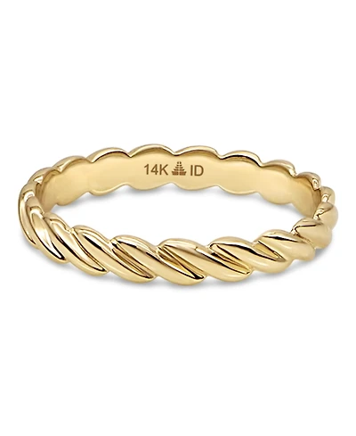 Devata Twisted Rope Ring in 14K Gold