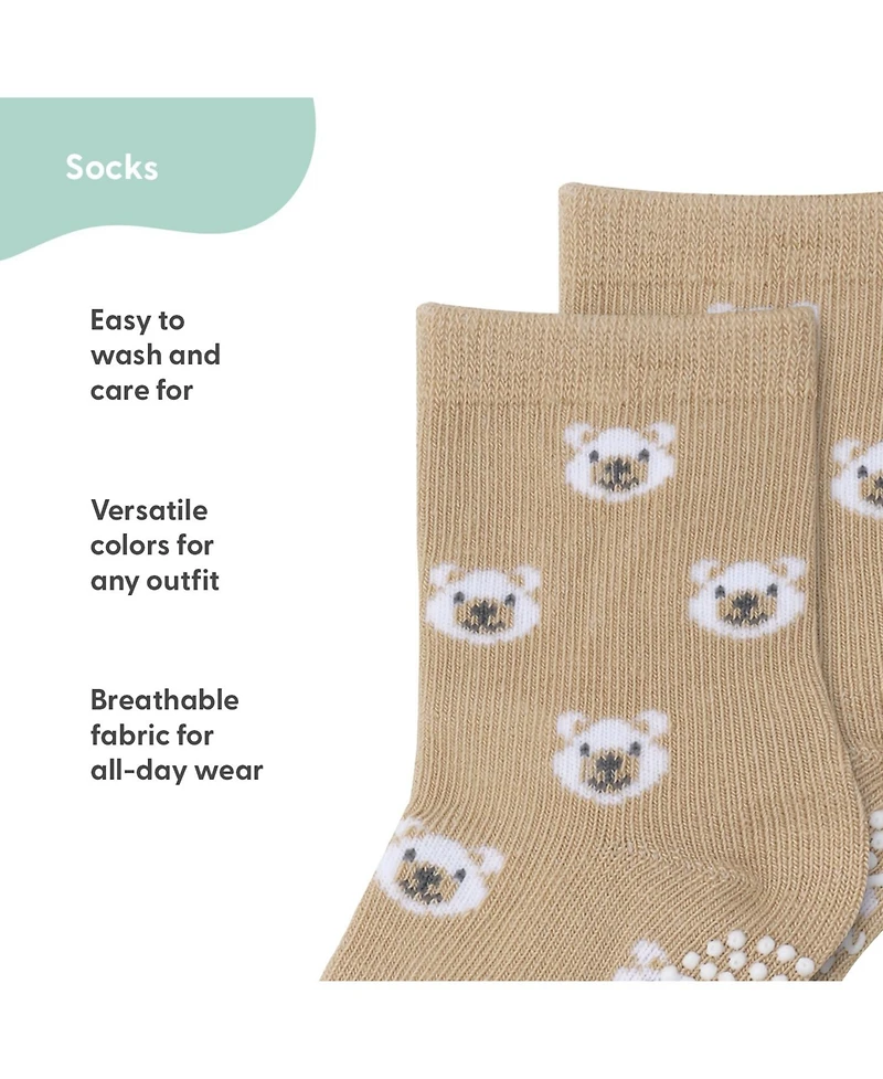 The Peanutshell Baby Boys 12pk Cotton Socks, Grey Oatmeal Mint