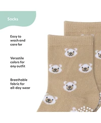 The Peanutshell Baby Boys 12pk Cotton Socks, Grey Oatmeal Mint