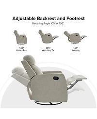 Coral Modern Ergonomic Swivel Rocker Manual Recliner