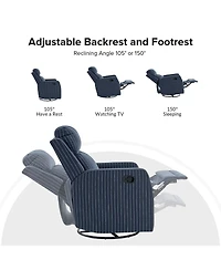 Coral Modern Ergonomic Swivel Rocker Manual Recliner