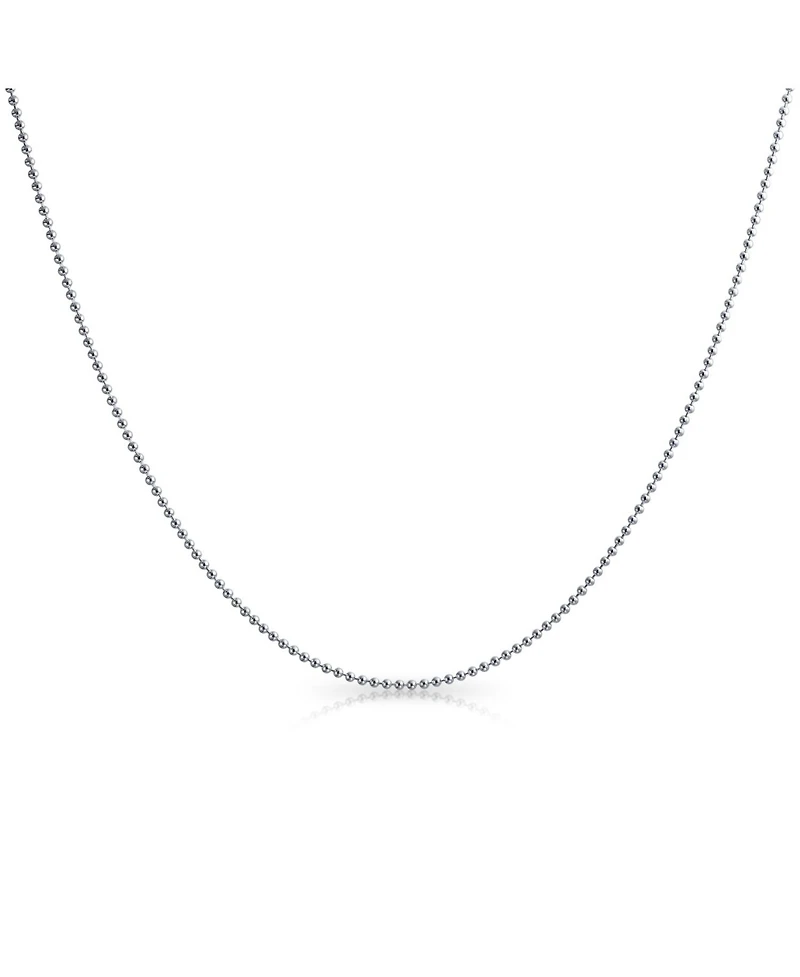 Bling Jewelry 150 Gauge Strong .925 Sterling Silver Shot Bead Ball Chain Necklace 16 18 20 24 Inch Nickle-Free Made In Italy