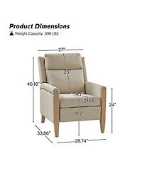 Dora 28.74" Wide Upholstered Push Back Recliner