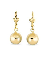 Bling Jewelry Set of Two Classic Round Drop Ball Earrings 18K Gold Plated 8 & 10 Mm