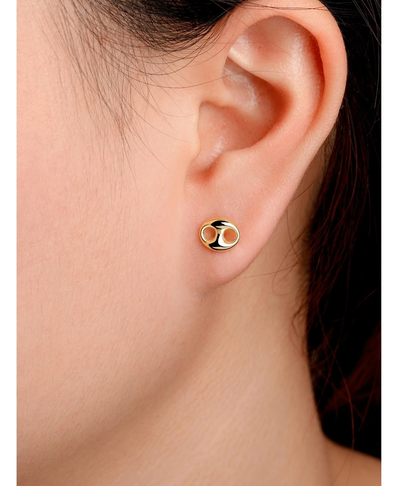 Devata Mariner Stud Earrings in 14K Gold, approx. 1.5 grams.