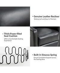 Josefa Genuine Leather Upholstered Swivel Rocker Recliner