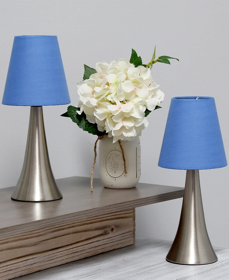 Creekwood Home 11.42" Metal Chic and Contemporary Duo Mini Touch Table Lamp Set