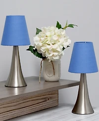 Creekwood Home 11.42" Metal Chic and Contemporary Duo Mini Touch Table Lamp Set