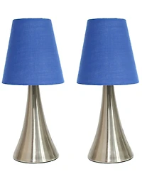 Creekwood Home 11.42" Metal Chic and Contemporary Duo Mini Touch Table Lamp Set