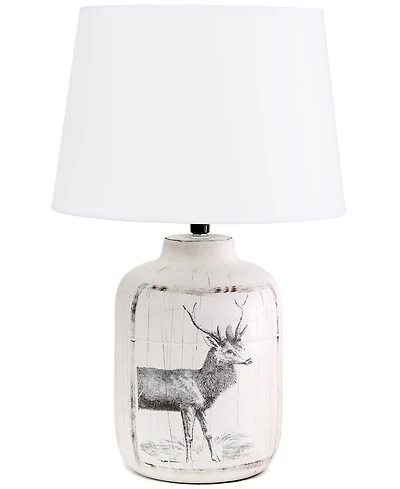 Creekwood Home 17.8" Ceramic Vintage Farmhouse Accent Table Lamp