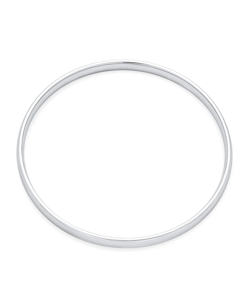 Bling Jewelry Set of 3 Stackable Round Dome Bangle Bracelet Silver Tone Stainless Steel