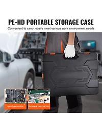 Mechanics Tool Set And Socket Set, Drive Deep And Standard Sockets, 205 Pcs Sae And Metric Mechanic Tool Kit With Bits, Combination Wrench, Hex Wrench