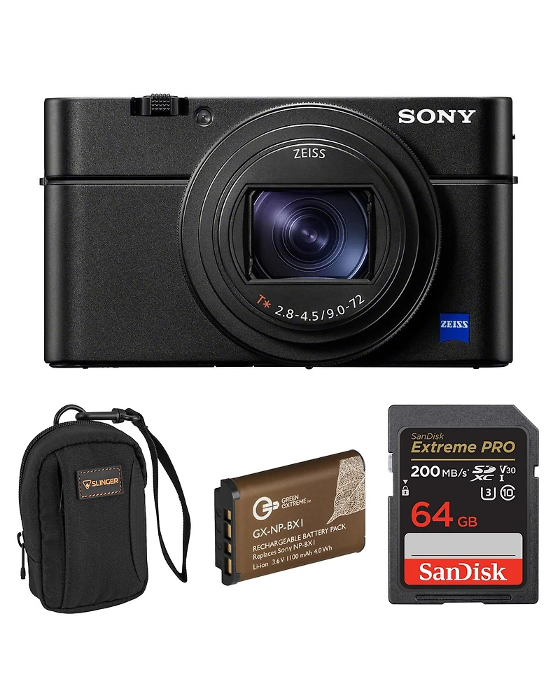 Sony Cyber-shot Dsc-RX100 Vii Digital Camera, Bundle with 64GB Memory Card, Extra Battery, Camera Bag