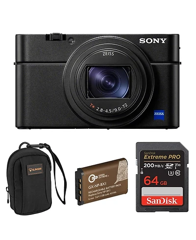 Sony Cyber-shot Dsc-RX100 Vii Digital Camera, Bundle with 64GB Memory Card, Extra Battery, Camera Bag