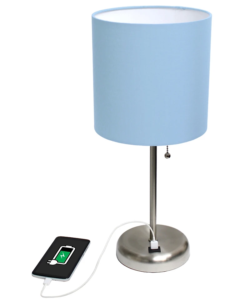 Creekwood Home 19.5" Metal Oslo Contemporary Bedside Duo Table Lamp Set