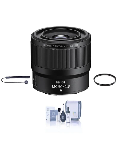 Nikon Nikkor Z Mc 50mm f/2.8 Lens, Bundle with ProOptic Pro Digital 46mm Uv Filter, Cleaning Kit, Lens Cap Tether