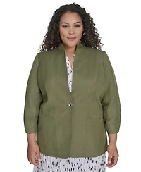 Calvin Klein Plus Linen-Blend Blazer