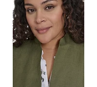 Calvin Klein Plus Linen-Blend Blazer