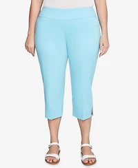 Hearts Of Palm Plus Solid Pull On Capri Pants